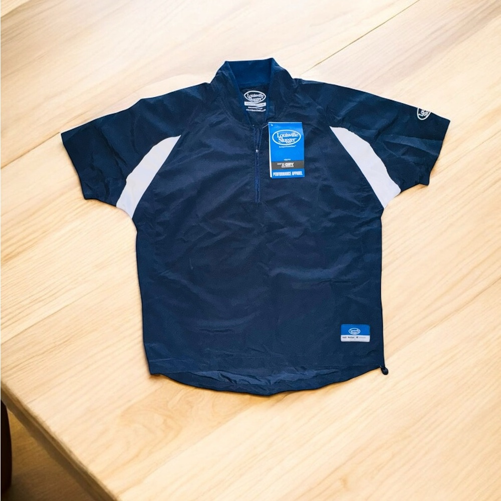 Louisville Slugger 1/4 Zip Pullover YOUTH Medium Short Sleeve Baseball NWT